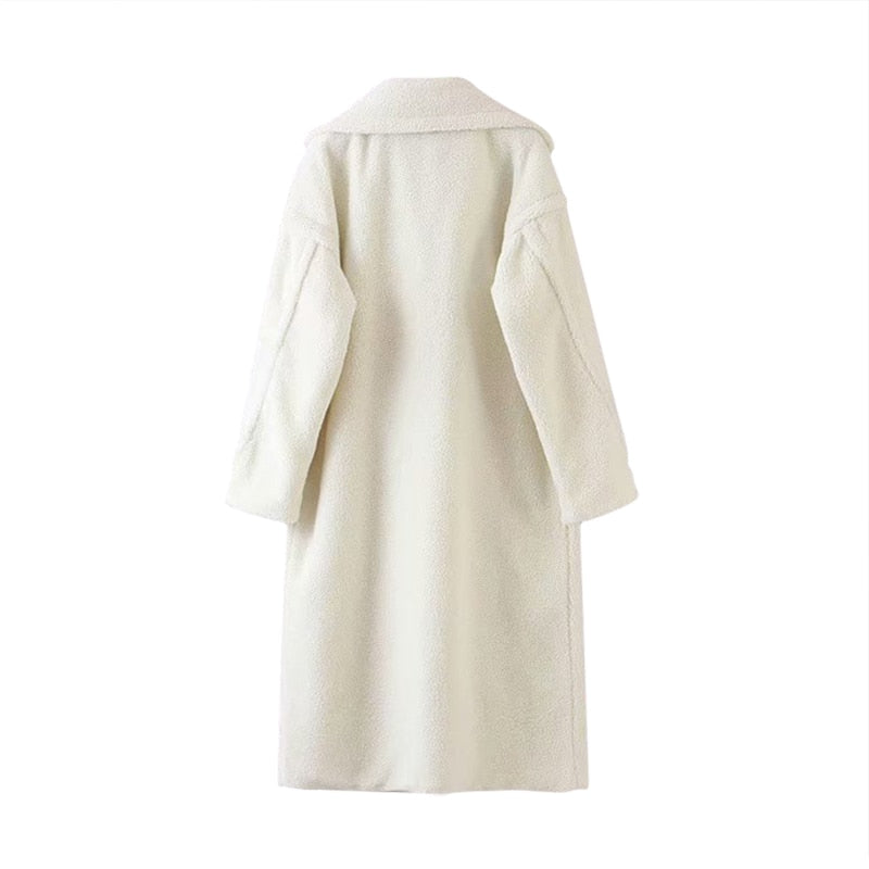 Manteau Pelucheux Blanc