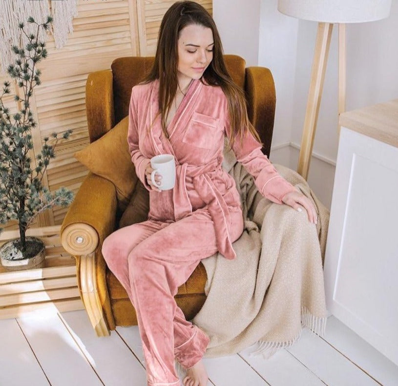 Pyjama Femme Velours Rose