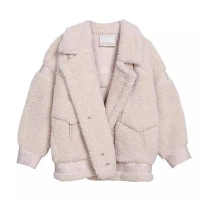 Veste Effet Mouton Beige