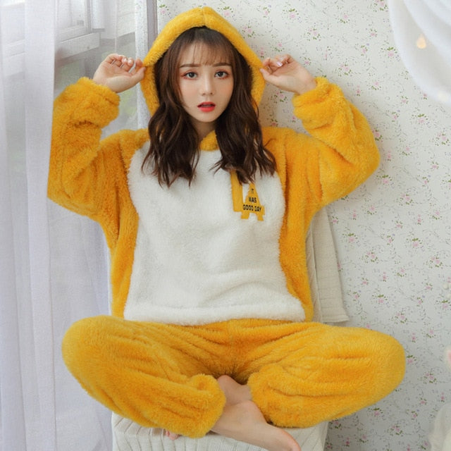 Pyjama Polaire Femme Jaune Canari